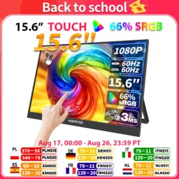HGFRTEE 15.6 Inch Touch Portable Monitor ADS-IPS 1920*1080P 300cd/m2 Extended Display for Laptop Second Screen XBox PS4/ 5