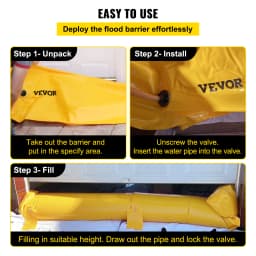 SucceBuy Flood Barrier Reusable PVC Water Soft Folding Diversion Tubes Bags Lightweight Hydro Excellent Waterproof Flood Barrier