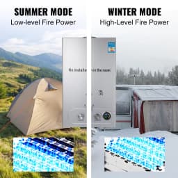VEVOR LPG 18L Water Heater 36KW Instant Liquefied Petroleum Gas Water Heater Stainless Steel Boiler Kit Portable