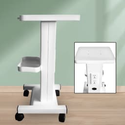 2-tier Salon Trolley with Socket Stand Rolling Cart Beauty Wheel Holder Spa Cart White 220V