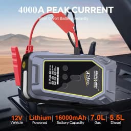 GKFLY 4000A 7000A Jump Starter 4 in 1 Pump Air Compressor Power Bank 12V Digital Tire Inflator 150PSI Emergency Battery Booster