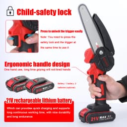 21V 6inch Portable Electric Chainsaw Electric Pruning Saws One-handed Woodworking Tool Garden Orchard Wood Splitting Chainsaw