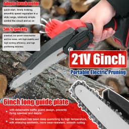 21V 6inch Portable Electric Chainsaw Electric Pruning Saws One-handed Woodworking Tool Garden Orchard Wood Splitting Chainsaw