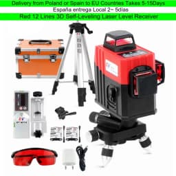 Kaitian Self Leveling Laser Level Tripod Professional High Precision Red 12 Lines Cross Vertical&Horizontal Level Laser Receiver