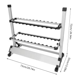 Fish Rod Rack Organizer Stand with 24 Groove Adjustable Height 73x32x72cm
