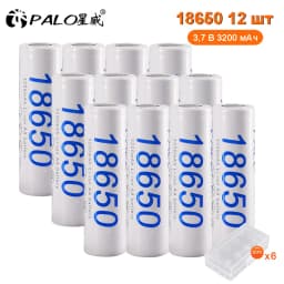 PALO 18650 Battery 3.7V 3200mAh 18650 Lithium Rechargeable Battery 32A High Current Li-ion Batteries for Flashlight
