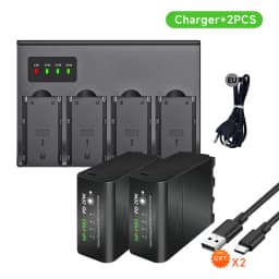 10800mAh NP-F980 NP-F990 F960 F970 Battery Power LED Power Bank Indicator Micro USB Charge for Sony PLM-100 CCD-TRV35 MVC-FD91
