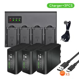 10800mAh NP-F980 NP-F990 F960 F970 Battery Power LED Power Bank Indicator Micro USB Charge for Sony PLM-100 CCD-TRV35 MVC-FD91