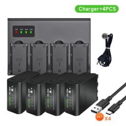 10800mAh NP-F980 NP-F990 F960 F970 Battery Power LED Power Bank Indicator Micro USB Charge for Sony PLM-100 CCD-TRV35 MVC-FD91