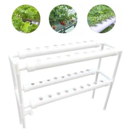 PVC Growing Kit Plant Vegetable Hydroponic System 2 Layers 36 Holes for Balcony Garden