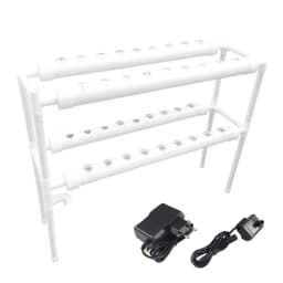 PVC Growing Kit Plant Vegetable Hydroponic System 2 Layers 36 Holes for Balcony Garden