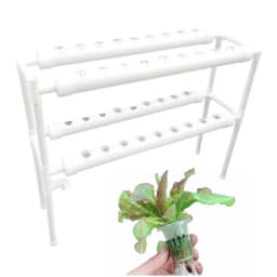 PVC Growing Kit Plant Vegetable Hydroponic System 2 Layers 36 Holes for Balcony Garden
