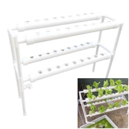 PVC Growing Kit Plant Vegetable Hydroponic System 2 Layers 36 Holes for Balcony Garden