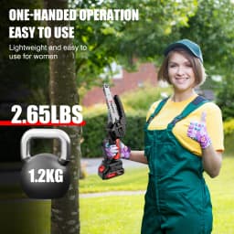DayPlus Mini Chainsaw Cordless 6 Inch with Large LI-ion Battery, Powerful Electric Chainsaw with 2 Chains and Security Lock Saw