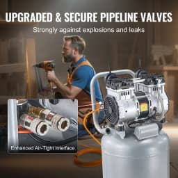SucceBuy 13 Gallon Air Compressor Portable 2HP Oil Free Air Compressor for Auto Repair Tire Inflation Spray Painting Woodwork