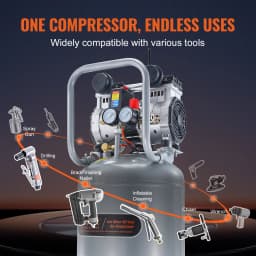 SucceBuy 13 Gallon Air Compressor Portable 2HP Oil Free Air Compressor for Auto Repair Tire Inflation Spray Painting Woodwork