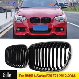 MagicKit Car Racing Grill Fit For BMW F20 F21 LCI 1 Series 1 Pair Front Kidney Grille 2011 2012 2013 2014 2015 Auto Accessories