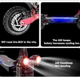 USA EU Dual Motor Electric Scooter, Foldable Scooter, Max Speed 55km, 10Inch Max Mileage, 70km, H, 2400W