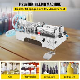 SucceBuy 100-1000ML Pneumatic Liquid Filling Machine with Double Nozzles Commercial Automatic Bottle Filler for Cosmetic Drinks