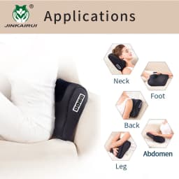 Black Shiatsu Massager Infrared Heat Neck Shoulder Back Body Multifunctional Massage Pillow Device Cervical Healthy Massageador