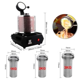 3KG Digital Gold Melting Furnace Machine Heating Capacity 2100W Refining Precious Metal Silver Jewelry Casting Tool
