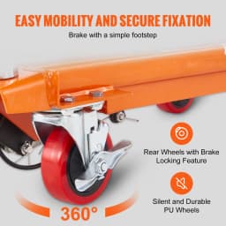 SucceBuy 330/770/1760Lbs Lifting Platform Hydraulic Car Lift Table Cart Heavy Duty Double Shear Wheelbarrow for Repair Motorcycl
