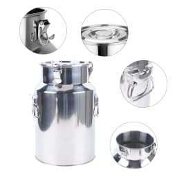 201 Stainless Steel Milk Jug Leak-Proof Lid Milk Jug Transport Jug Stainless Steel Container with Silicone Seal (18L)