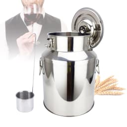 201 Stainless Steel Milk Jug Leak-Proof Lid Milk Jug Transport Jug Stainless Steel Container with Silicone Seal (18L)