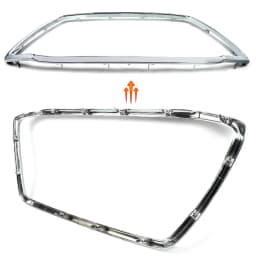 Front Bumper Lower Upper Grille Trim Set 3pc For13-15 Outlander Sport ASX RVR