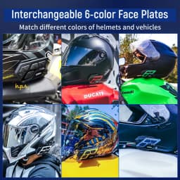 LEXIN ET COM Helmet Intercom Motorcycle Bluetooth v5.0 with 6 DIY Color, Waterproof&FM Radio Headsets