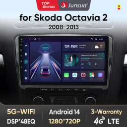 Junsun AI voice Wireless Carplay Android Auto radio For Skoda Octavia 2 A5 2008-2013 Car Intelligent Systems BT 2 din autoradio