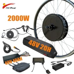 2000W 48V Electric Bike Coversion Kit 26''27.5''700C29'' Brusheless Gearless Hub Motor Wheel 20Ah Hailong Lithium Battery