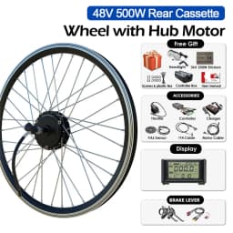 2000W 48V Electric Bike Coversion Kit 26''27.5''700C29'' Brusheless Gearless Hub Motor Wheel 20Ah Hailong Lithium Battery