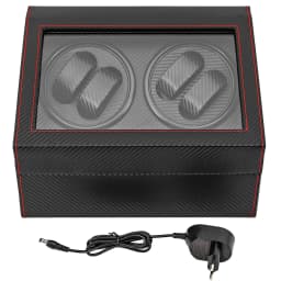 Carbon Fiber PU Leather Watch Winder Automatic Rotation Watches Storage Box Display Case Electric Turntables