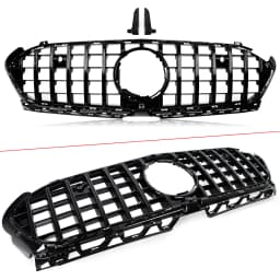 GT Style Front Bumper Grille Fits Mercedes Benz A-Class W177 AMG Line 2023-2024