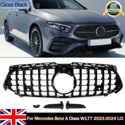 GT Style Front Bumper Grille Fits Mercedes Benz A-Class W177 AMG Line 2023-2024
