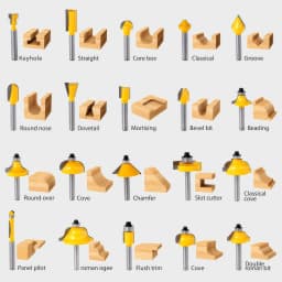 Allsome 100pcs 1/4” Router Bits, Carbide Wood Milling Cutter for Woodworkers and Beginners, Ideal for Woodworking Project