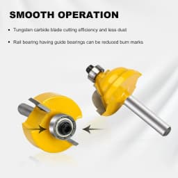 Allsome 100pcs 1/4” Router Bits, Carbide Wood Milling Cutter for Woodworkers and Beginners, Ideal for Woodworking Project