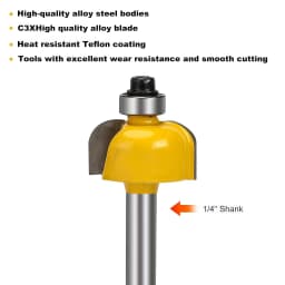 Allsome 100pcs 1/4” Router Bits, Carbide Wood Milling Cutter for Woodworkers and Beginners, Ideal for Woodworking Project