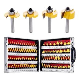 Allsome 100pcs 1/4” Router Bits, Carbide Wood Milling Cutter for Woodworkers and Beginners, Ideal for Woodworking Project