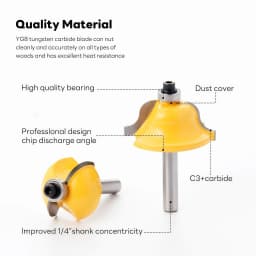 Allsome 100pcs 1/4” Router Bits, Carbide Wood Milling Cutter for Woodworkers and Beginners, Ideal for Woodworking Project