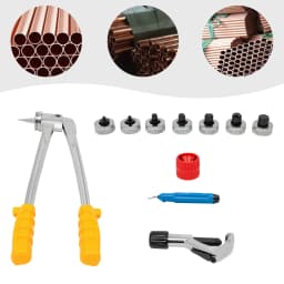 4-28mm Expander Tubes Kit Pliers 7 Head For Aluminum Copper Pipe + Box Press Tool Blue