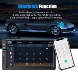 ESSGOO 7 Inch Carplay/Android Auto Double 2 DIN Car Stereo Stereo Head Unit Radio AUX FM USB Multimedia MP5 Player