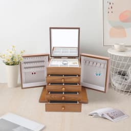 Bymaocar 5 Layers Vintage Large Jewelry Organizer Case Wooden Storage Box with 4 Drawers Jewelry Boxes