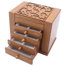 Bymaocar 5 Layers Vintage Large Jewelry Organizer Case Wooden Storage Box with 4 Drawers Jewelry Boxes