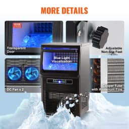 SucceBuy Commercial Ice Maker Machine 36 Ice Cubes in 12-15 Minutes Freestanding Cabinet Ice Maker for Bar Home Restaurant
