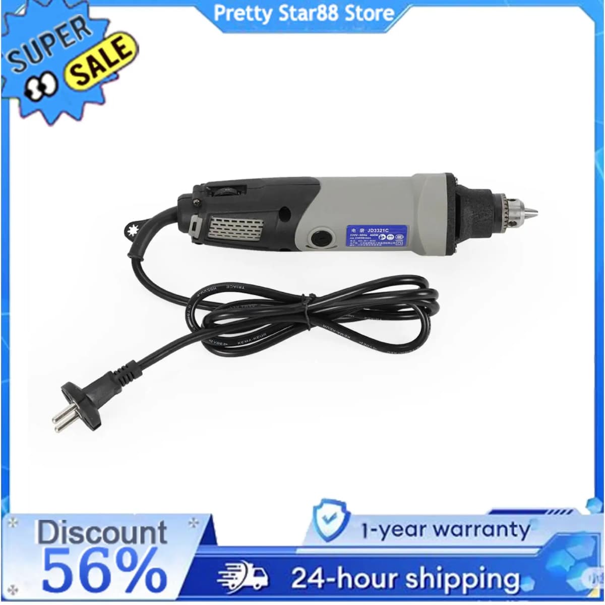 400W Electric Grinder Drill 6 Speed Bench Grinder Rod Rotary Grinding Kit 220V Power Tool for Engraving/Cutting/Grinding/Slicing