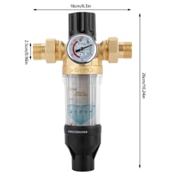 Reusable Tap Water Filter Stainless Steel Flowing Fine Filter Pre-filter Sediment Filter for Well Water Hose 1/2 inch 3/4 inch