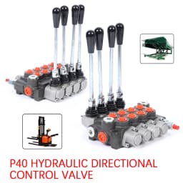 Hydraulic manual control valve 4-fold 40L for double acting cylinders DE