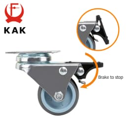 4pcs KAK Swivel Mute Wheel Caster Replacement 2 Inches 60KG Soft Rubber Safe Roller Furniture Wheels for Trolley Dining Table
